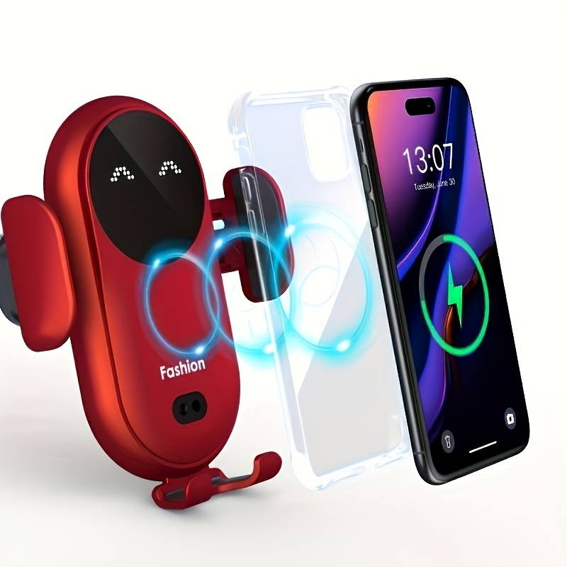 AutoClamp Wireless Car Charging Mount, Silicone Air Vent Holder