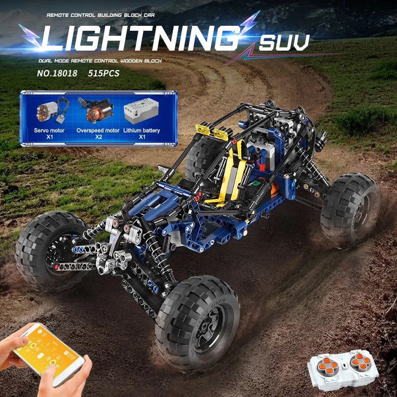 MOULD KING 18018 Technical Climbing Car The MOC-3028 lightning APP Remote Control Car Model Bricks Toys For Kids Christmas Gifts