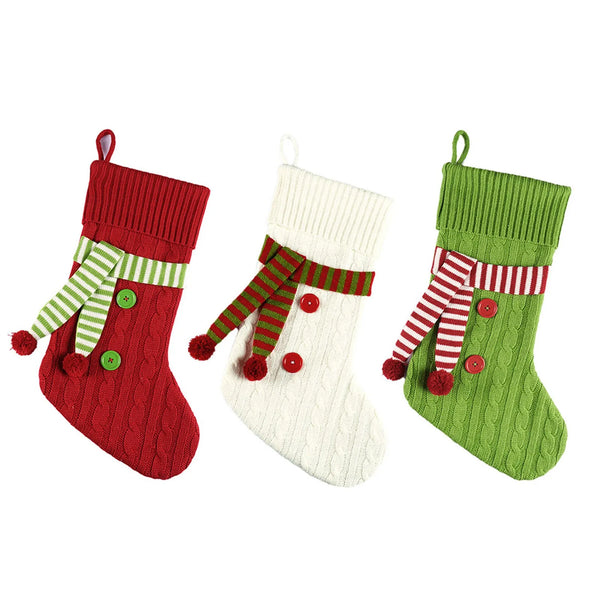 Christmas Knitted Scarf Socks Gift Bag Large Socks Decoration Gift Bag Christmas Tree Pendant Holiday Decoration Socks Gift Bag