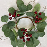 Artificial Simulation Garland Candle Ring Eucalyptus Garland On Christmas Red Fruit Garland Table Party Decoration Flowers