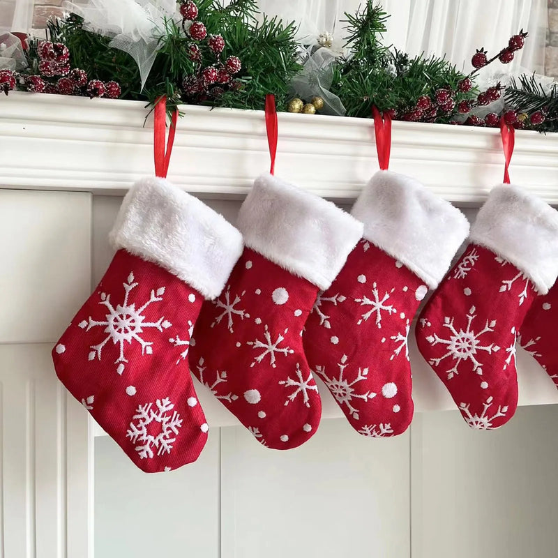 10/12Pcs Christmas Socks Pendant Decor Cable Knitted Stocking Gifts Xmas Character Personalized Christmas Stockings Xmas Hanging