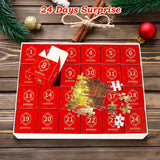 VATOS Advent Calendar Puzzle 2024 Christmas Jigsaw Puzzle Kids 24-Day Santa Countdown Calendar Stocking Stuffers Game Toy Gift