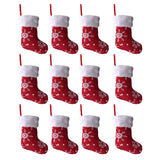 10/12Pcs Christmas Socks Pendant Decor Cable Knitted Stocking Gifts Xmas Character Personalized Christmas Stockings Xmas Hanging