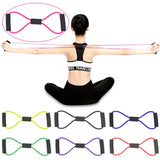 Resistance Fitness Band Yoga Gym Fitness Equipment Pull Rope Figure 8 Elastic Chest Expander Muscle Training Pull Rope Home Gym