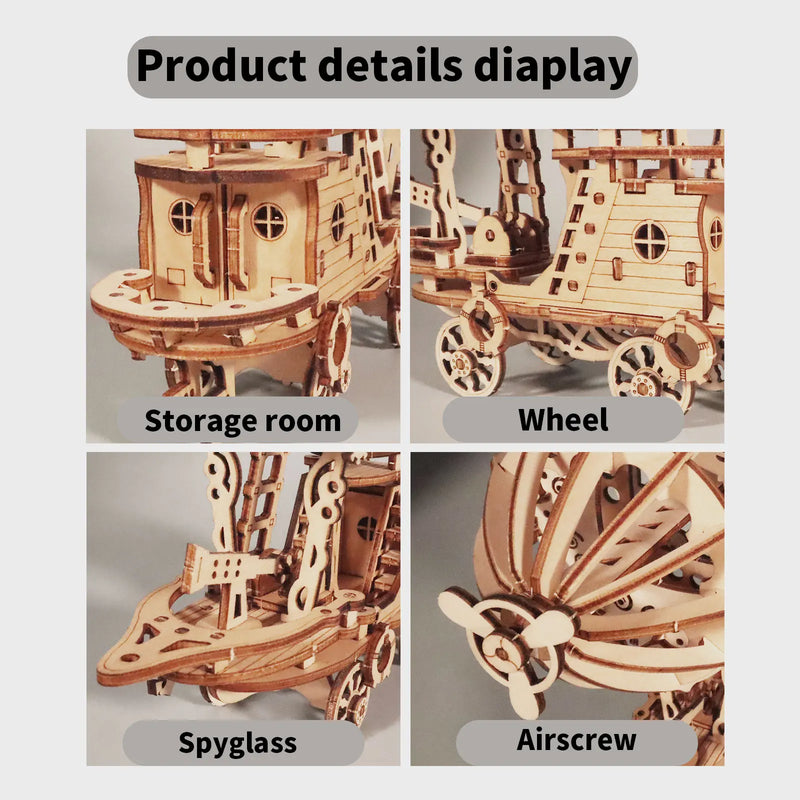 3D Wooden Puzzle Airship Model kits for Adults Model Building Kit  Brain Teaser for Adults to Build Hand Craft Mechanical