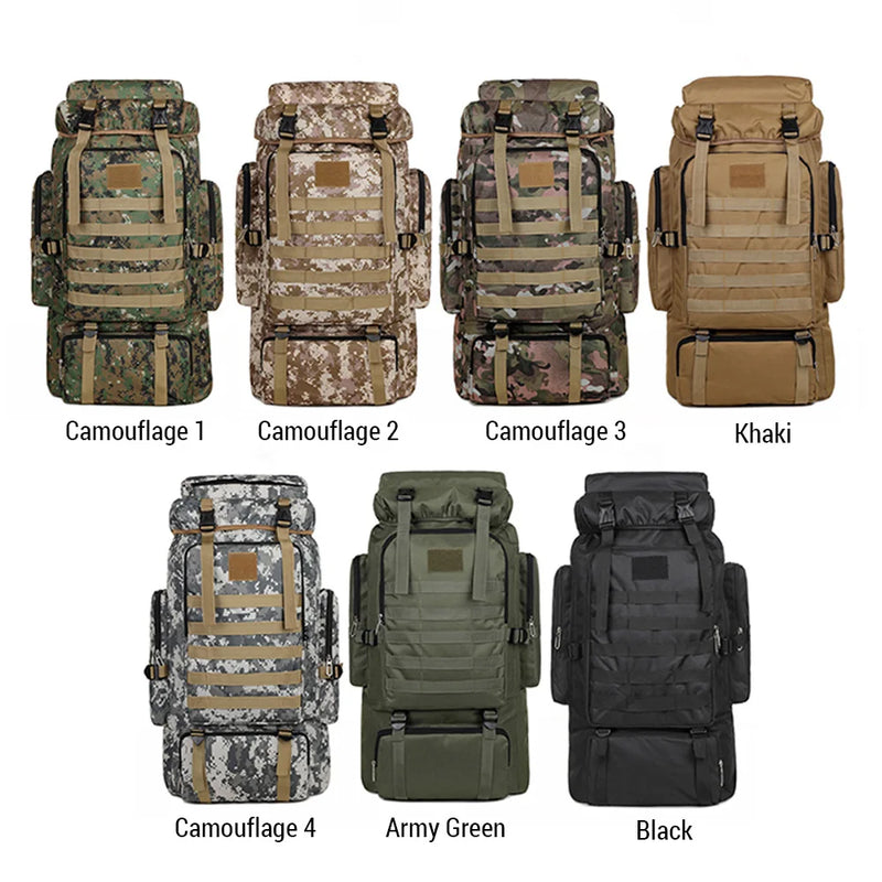 Large Capacity Hiking Backpack Outdoor Camping Rucksack Canvas Trekking Backpack