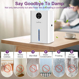 Electric Home Dehumidifier 1800ml For Damp, Condensation, Mould, Smells,Defrost Portable Quiet