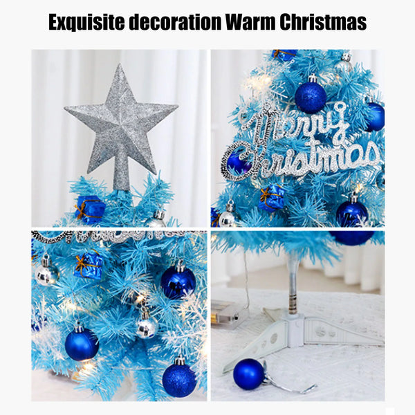 Christmas Artificial Blue Christmas Tree With Lights Decor Including Xams Decor Flocking Perfect Christmas Decorations For Home