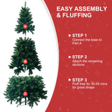 Artificial Christmas Tree 5FT / 6FT / 7.5FT Holiday Decoration halloween Xmas Tree Sturdy Metal Stand quick flash Auto-Spread